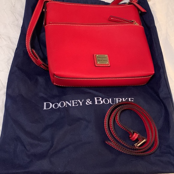 Dooney & Bourke red saffiano crossbody, EUC - Picture 6 of 9